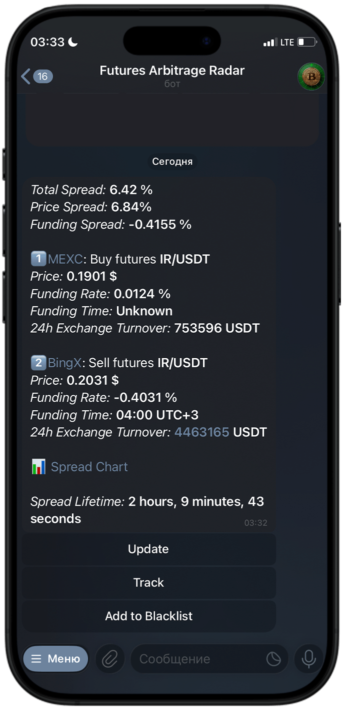 Futures arbitrage scanner